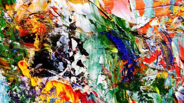 Renkli soyut arka plan duvar kağıdı. Modern motif görsel sanat. Yağlı boya karışımı. Moda el boyama bezi. Duvar dekorasyonu ve duvar resimleri fikri. 3 Boyutlu Doku