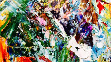 Renkli soyut arka plan duvar kağıdı. Modern motif görsel sanat. Yağlı boya karışımı. Moda el boyama bezi. Duvar dekorasyonu ve duvar resimleri fikri. 3 Boyutlu Doku