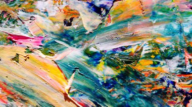 Renkli soyut arka plan duvar kağıdı. Modern motif görsel sanat. Yağlı boya karışımı. Moda el boyama bezi. Duvar dekorasyonu ve duvar resimleri fikri. 3 Boyutlu Doku