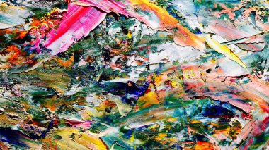 Renkli soyut arka plan duvar kağıdı. Modern motif görsel sanat. Yağlı boya karışımı. Moda el boyama bezi. Duvar dekorasyonu ve duvar resimleri fikri. 3 Boyutlu Doku