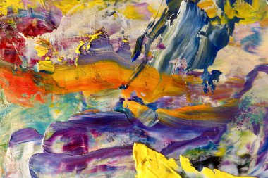 Renkli soyut arka plan duvar kağıdı. Modern motif görsel sanat. Yağlı boya karışımı. Moda el boyama bezi. Duvar dekorasyonu ve Duvar resimleri fikri. 