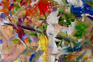 Renkli soyut arka plan duvar kağıdı. Modern motif görsel sanat. Yağlı boya karışımı. Moda el boyama bezi. Duvar dekorasyonu ve Duvar resimleri fikri. 