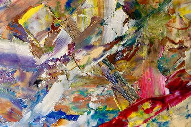 Renkli soyut arka plan duvar kağıdı. Modern motif görsel sanat. Yağlı boya karışımı. Moda el boyama bezi. Duvar dekorasyonu ve Duvar resimleri fikri.