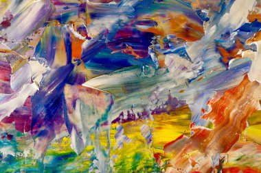 Renkli soyut arka plan duvar kağıdı. Modern motif görsel sanat. Yağlı boya karışımı. Moda el boyama bezi. Duvar dekorasyonu ve Duvar resimleri fikri.