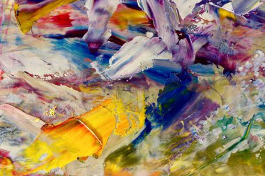 Renkli soyut arka plan duvar kağıdı. Modern motif görsel sanat. Yağlı boya karışımı. Moda el boyama bezi. Duvar dekorasyonu ve Duvar resimleri fikri.