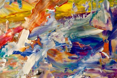 Renkli soyut arka plan duvar kağıdı. Modern motif görsel sanat. Yağlı boya karışımı. Moda el boyama bezi. Duvar dekorasyonu ve Duvar resimleri fikri.