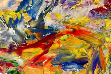 Renkli soyut arka plan duvar kağıdı. Modern motif görsel sanat. Yağlı boya karışımı. Moda el boyama bezi. Duvar dekorasyonu ve Duvar resimleri fikri.