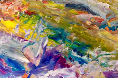 Renkli soyut arka plan duvar kağıdı. Modern motif görsel sanat. Yağlı boya karışımı. Moda el boyama bezi. Duvar dekorasyonu ve Duvar resimleri fikri.