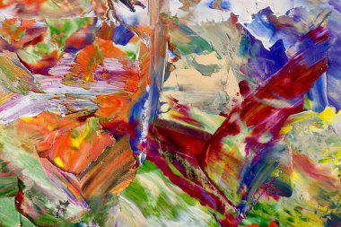 Renkli soyut arka plan duvar kağıdı. Modern motif görsel sanat. Yağlı boya karışımı. Moda el boyama bezi. Duvar dekorasyonu ve Duvar resimleri fikri.