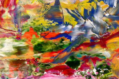 Renkli soyut arka plan duvar kağıdı. Modern motif görsel sanat. Yağlı boya karışımı. Moda el boyama bezi. Duvar dekorasyonu ve Duvar resimleri fikri.