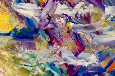 Renkli soyut arka plan duvar kağıdı. Modern motif görsel sanat. Yağlı boya karışımı. Moda el boyama bezi. Duvar dekorasyonu ve Duvar resimleri fikri.