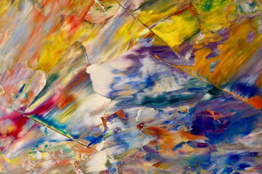 Renkli soyut arka plan duvar kağıdı. Modern motif görsel sanat. Yağlı boya karışımı. Moda el boyama bezi. Duvar dekorasyonu ve Duvar resimleri fikri.