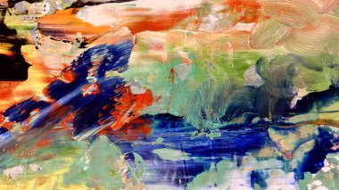 Renkli soyut arka plan duvar kağıdı. Modern motif görsel sanat. Yağlı boya karışımı. Moda el boyama bezi. Duvar dekorasyonu ve Duvar resimleri fikri