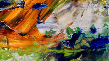 Renkli soyut arka plan duvar kağıdı. Modern motif görsel sanat. Yağlı boya karışımı. Moda el boyama bezi. Duvar dekorasyonu ve duvar resimleri fikri. 3 Boyutlu Doku