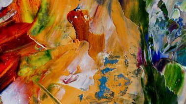 Renkli soyut arka plan duvar kağıdı. Modern motif görsel sanat. Yağlı boya karışımı. Moda el boyama bezi. Duvar dekorasyonu ve duvar resimleri fikri. 3 Boyutlu Doku