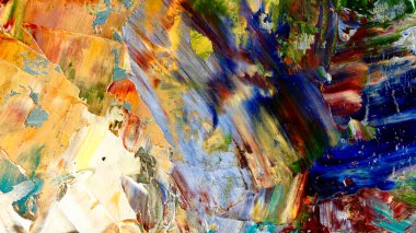 Renkli soyut arka plan duvar kağıdı. Modern motif görsel sanat. Yağlı boya karışımı. Moda el boyama bezi. Duvar dekorasyonu ve duvar resimleri fikri. 3 Boyutlu Doku