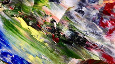 Renkli soyut arka plan duvar kağıdı. Modern motif görsel sanat. Yağlı boya karışımı. Moda el boyama bezi. Duvar dekorasyonu ve duvar resimleri fikri. 3 Boyutlu Doku