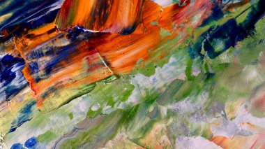Renkli soyut arka plan duvar kağıdı. Modern motif görsel sanat. Yağlı boya karışımı. Moda el boyama bezi. Duvar dekorasyonu ve Duvar resimleri fikri