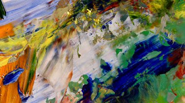 Renkli soyut arka plan duvar kağıdı. Modern motif görsel sanat. Yağlı boya karışımı. Moda el boyama bezi. Duvar dekorasyonu ve Duvar resimleri fikri