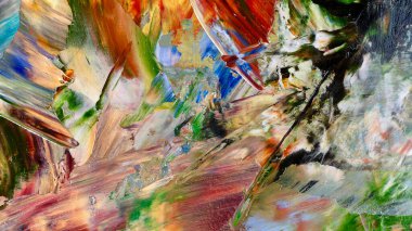 Renkli soyut arka plan duvar kağıdı. Modern motif görsel sanat. Yağlı boya karışımı. Moda el boyama bezi. Duvar dekorasyonu ve Duvar resimleri fikri.