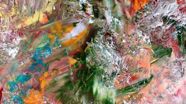 Renkli soyut arka plan duvar kağıdı. Modern motif görsel sanat. Yağlı boya karışımı. Moda el boyama bezi. Duvar dekorasyonu ve Duvar resimleri fikri.