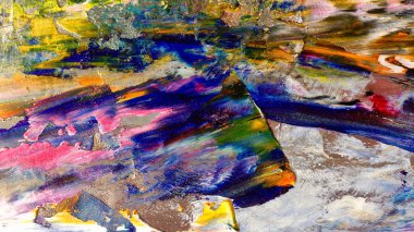 Renkli soyut arka plan duvar kağıdı. Modern motif görsel sanat. Yağlı boya karışımı. Moda el boyama bezi. Duvar dekorasyonu ve Duvar resimleri fikri.