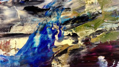 Renkli soyut arka plan duvar kağıdı. Modern motif görsel sanat. Yağlı boya karışımı. Moda el boyama bezi. Duvar dekorasyonu ve Duvar resimleri fikri. 