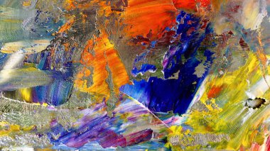 Renkli soyut arka plan duvar kağıdı. Modern motif görsel sanat. Yağlı boya karışımı. Moda el boyama bezi. Duvar dekorasyonu ve Duvar resimleri fikri. 