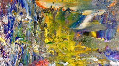 Renkli soyut arka plan duvar kağıdı. Modern motif görsel sanat. Yağlı boya karışımı. Moda el boyama bezi. Duvar dekorasyonu ve Duvar resimleri fikri. 