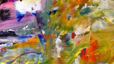 Renkli soyut arka plan duvar kağıdı. Modern motif görsel sanat. Yağlı boya karışımı. Moda el boyama bezi. Duvar dekorasyonu ve Duvar resimleri fikri.