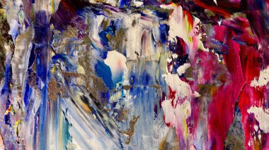 Renkli soyut arka plan duvar kağıdı. Modern motif görsel sanat. Yağlı boya karışımı. Moda el boyama bezi. Duvar dekorasyonu ve Duvar resimleri fikri.