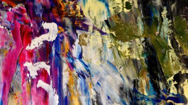 Renkli soyut arka plan duvar kağıdı. Modern motif görsel sanat. Yağlı boya karışımı. Moda el boyama bezi. Duvar dekorasyonu ve Duvar resimleri fikri.