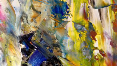 Renkli soyut arka plan duvar kağıdı. Modern motif görsel sanat. Yağlı boya karışımı. Moda el boyama bezi. Duvar dekorasyonu ve Duvar resimleri fikri.