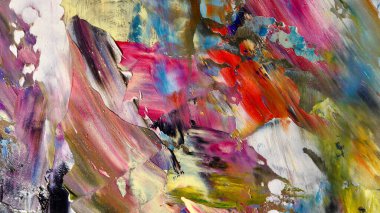 Renkli soyut arka plan duvar kağıdı. Modern motif görsel sanat. Yağlı boya karışımı. Moda el boyama bezi. Duvar dekorasyonu ve Duvar resimleri fikri.