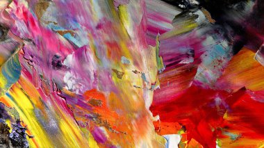Renkli soyut arka plan duvar kağıdı. Modern motif görsel sanat. Yağlı boya karışımı. Moda el boyama bezi. Duvar dekorasyonu ve Duvar resimleri fikri. 