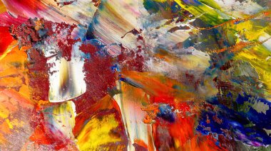 Renkli soyut arka plan duvar kağıdı. Modern motif görsel sanat. Yağlı boya karışımı. Moda el boyama bezi. Duvar dekorasyonu ve Duvar resimleri fikri. 