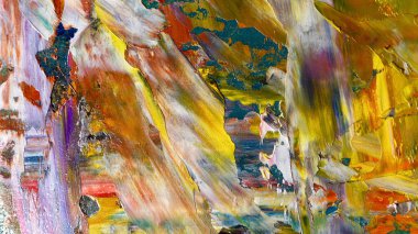 Renkli soyut arka plan duvar kağıdı. Modern motif görsel sanat. Yağlı boya karışımı. Moda el boyama bezi. Duvar dekorasyonu ve Duvar resimleri fikri. 