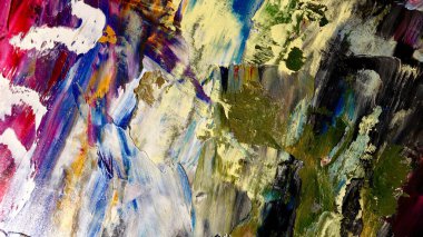 Renkli soyut arka plan duvar kağıdı. Modern motif görsel sanat. Yağlı boya karışımı. Moda el boyama bezi. Duvar dekorasyonu ve Duvar resimleri fikri. 