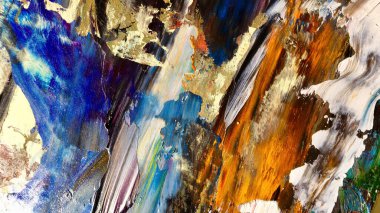 Renkli soyut arka plan duvar kağıdı. Modern motif görsel sanat. Yağlı boya karışımı. Moda el boyama bezi. Duvar dekorasyonu ve Duvar resimleri fikri. 