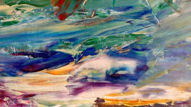 Renkli soyut arka plan duvar kağıdı. Modern motif görsel sanat. Yağlı boya karışımı. Moda el boyama bezi. Duvar dekorasyonu ve duvar resimleri fikri. 3 Boyutlu Doku