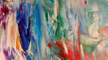 Renkli soyut arka plan duvar kağıdı. Modern motif görsel sanat. Yağlı boya karışımı. Moda el boyama bezi. Duvar dekorasyonu ve duvar resimleri fikri. 3 Boyutlu Doku