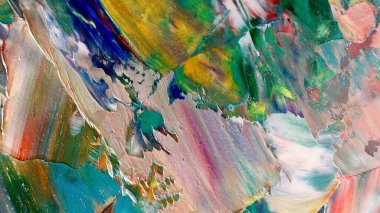 Renkli soyut arka plan duvar kağıdı. Modern motif görsel sanat. Yağlı boya karışımı. Moda el boyama bezi. Duvar dekorasyonu ve duvar resimleri fikri. 3 Boyutlu Doku