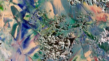 Renkli soyut arka plan duvar kağıdı. Modern motif görsel sanat. Yağlı boya karışımı. Moda el boyama bezi. Duvar dekorasyonu ve duvar resimleri fikri. 3 Boyutlu Doku