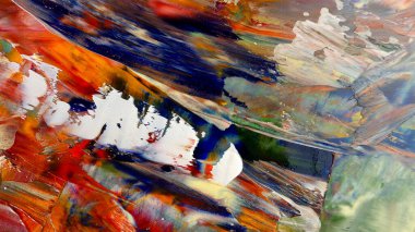 Renkli soyut arka plan duvar kağıdı. Modern motif görsel sanat. Yağlı boya karışımı. Moda el boyama bezi. Duvar dekorasyonu ve duvar resimleri fikri. 3 Boyutlu Doku