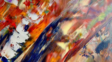Renkli soyut arka plan duvar kağıdı. Modern motif görsel sanat. Yağlı boya karışımı. Moda el boyama bezi. Duvar dekorasyonu ve duvar resimleri fikri. 3 Boyutlu Doku