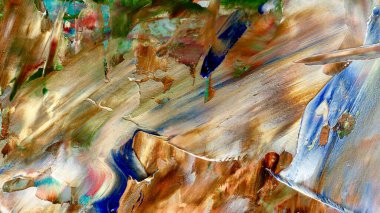 Renkli soyut arka plan duvar kağıdı. Modern motif görsel sanat. Yağlı boya karışımı. Moda el boyama bezi. Duvar dekorasyonu ve duvar resimleri fikri. 3 Boyutlu Doku