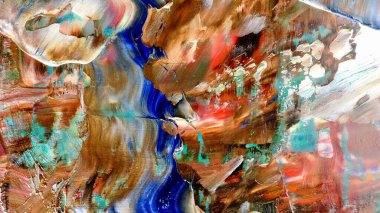 Renkli soyut arka plan duvar kağıdı. Modern motif görsel sanat. Yağlı boya karışımı. Moda el boyama bezi. Duvar dekorasyonu ve duvar resimleri fikri. 3 Boyutlu Doku