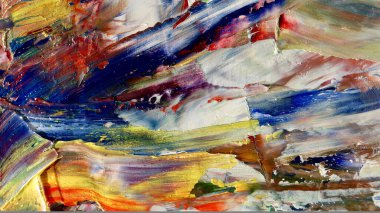 Renkli soyut arka plan duvar kağıdı. Modern motif görsel sanat. Yağlı boya karışımı. Moda el boyama bezi. Duvar dekorasyonu ve Duvar resimleri fikri.