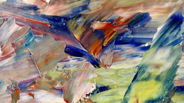 Renkli soyut arka plan duvar kağıdı. Modern motif görsel sanat. Yağlı boya karışımı. Moda el boyama bezi. Duvar dekorasyonu ve Duvar resimleri fikri.