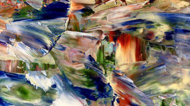 Renkli soyut arka plan duvar kağıdı. Modern motif görsel sanat. Yağlı boya karışımı. Moda el boyama bezi. Duvar dekorasyonu ve Duvar resimleri fikri.